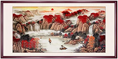 XG Inc Large Size Feng Shui Painting Treasure Basin, Landscape Art Chinese Painting, Office Living Room Decoration attracts Wealth and Good Luck (Frameless Painting),B,50x100cm