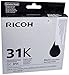 Ricoh 405688 Black Ink Print Cartridge Type GC31K