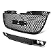 Compatible with 07-12 GMC Yukon ABS Plastic Round Mesh Style Front Upper+Lower Grille (Black) - GMT900