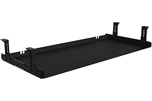 FRMSAET Under Desk Keyboard Tray Heavy-Duty All-Metal Material 20/24/30 inches Platform Computer Drawer Organizer Home Office Kitchen Bedroom Garage Storage Tool - Easy to Install.(30 inches, Black)