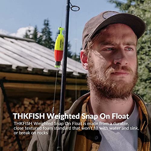 THKFISH Fishing Bobbers 5PCS EVA Foam Floats Red/Yellow SnapOn Spring