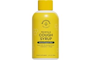 Beekeeper's Naturals Propolis Honey Cough Syrup Daytime for Adults Elderberry, Bee Propolis, Buckwheat Honey - Immune Support & Throat Soothing, 4 oz