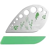 Herb Stripper 9 holes, Luxiv Stainless Steel Kitchen Herb Leaf Stripping Tool LooseLeaf Kale Razor Metal Herb Pealer for Kale