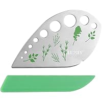 Herb Stripper 9 holes, Luxiv Stainless Steel Kitchen Herb Leaf Stripping Tool LooseLeaf Kale Razor Metal Herb Pealer for…