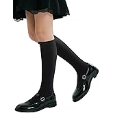 COTTON DAY 3 Pack Kids Girls Unisex Soft Knee High School Uniform Dress Socks Seamless Toe Black White Navy Blue Burgundy