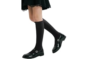 COTTON DAY 3 Pack Kids Girls Unisex Soft Knee High School Uniform Dress Socks Seamless Toe Black White Navy Blue Burgundy