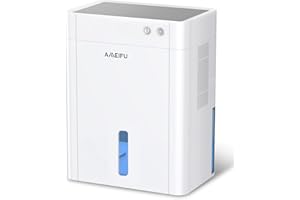 AMEIFU Dehumidifier for Basement, 135 OZ Water Tank, (900 sq.ft) Quiet Dehumidifier for Home Bedroom Bathroom RV Closet with Auto Shut Off, Sleep Mode, 7 Colors LED Light (White)