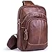Chrysansmile Genuine Leather Shoulder Sling Backpack Bag Unisex Outdoor Crossbody Sling Pack Sport Daypack One Size