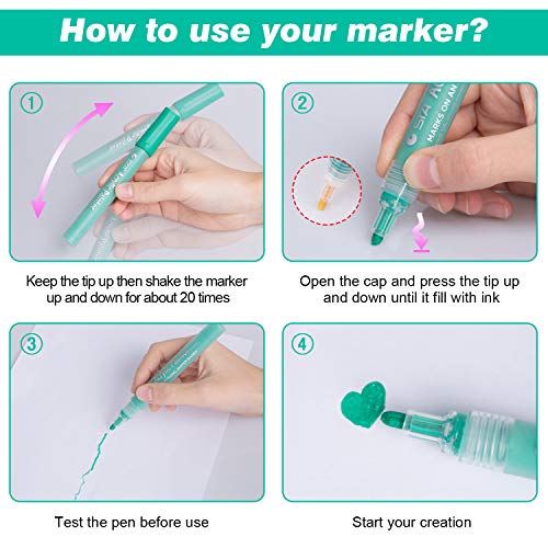 Acrylic Paint Pens, Morfone Markers 24 Colors Water Based Pen for Rock Painting, Canvas, Glass, Ceramic, Mugs, Wood, Crafts, School Project (Medium Tip)