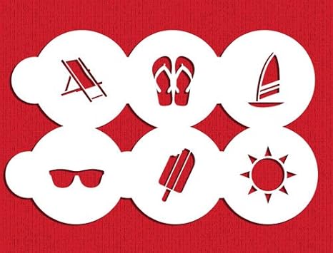 Amazon Com Summer Season Cupcake Cookie Top Stencil Set