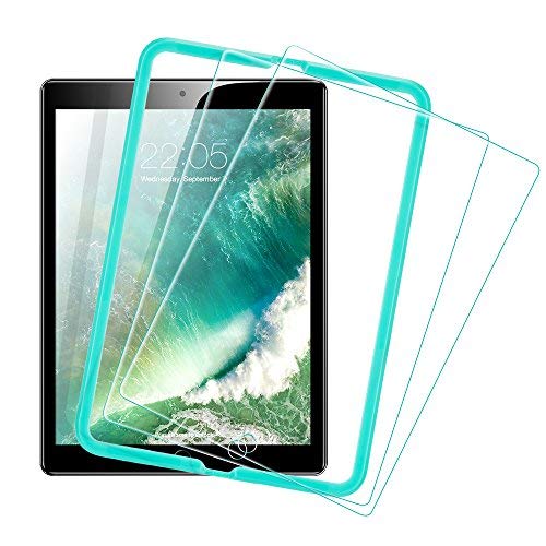 ESR Screen Protector for The iPad 2018 [2 Pack], [Easy Installation Frame], Tempered Glass for iPad 2018/2017/iPad Air 2/iPad Air/iPad Pro 9.7