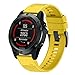 ANCOOL for Fenix 5/Fenix 6/Fenix 7 Band 22mm Silicone Watch Band for Fenix 8 Fenix E 47mm/Fenix 5 Plus/Fenix 6 Pro/Fenix 7 Pro/Forerunner 935(Yellow)