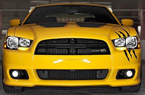1x Die-Cut Monster Claws Scratch Headlight Decal Vinyl Sticker Halloween Décor Universal Fit[black] - Thumbnail 5