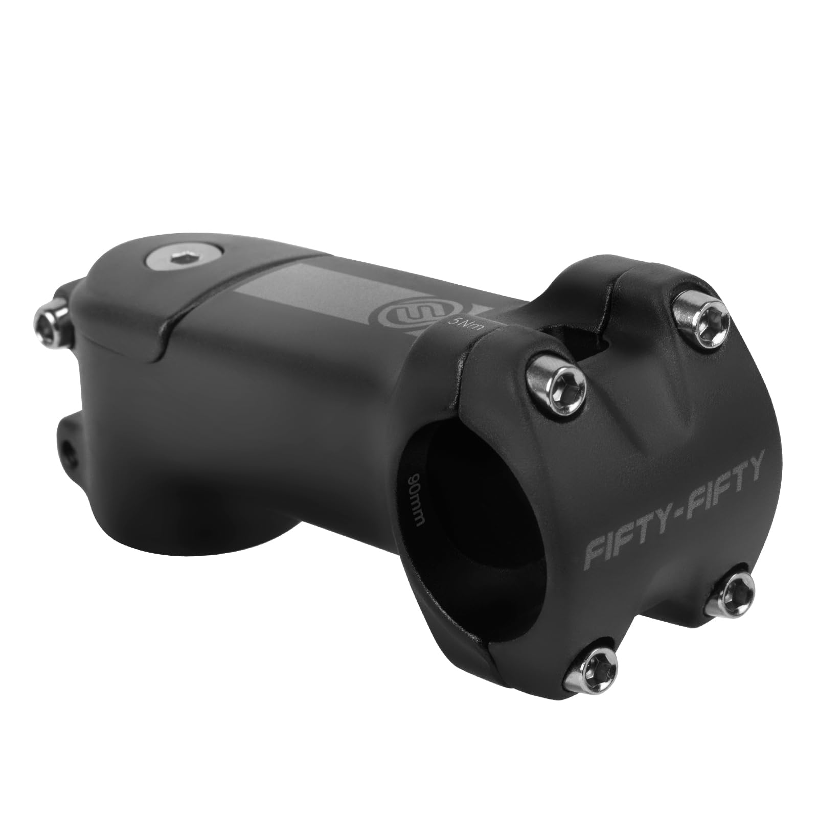 FIFTY-FIFTY Bike Stem with 31.8mm Bar Clamp, 7 Degree Aluminum Alloy Bicycle Handlebar Stem for 1-1/8" Steer Tube, Suitable for Mountain, Road, E-MTB (90mm)