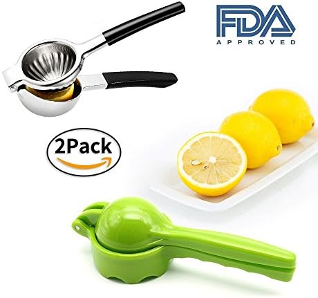 2 Packs Lemon Lime Squeezer - Manual Citrus Press Juicer FDA Approved (Black + Green )