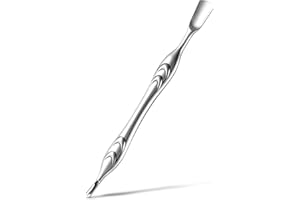 MBAIYO Cuticle Pusher with Trimmer, Dual-Ended Cuticle Trimmer Nail Care Tool Stainless Steel Cuticle Remover Tool with Fork for Manicures and Pedicures Nail Care Tools(Silver)