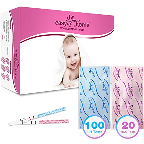 EasyHome 100 Ovulation (LH) and 20 Pregnancy (HCG) Test Strips Kit