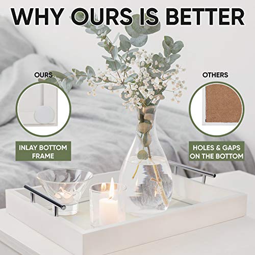 Deluxe Tray for Coffee Table Beautiful White Tray Decor, White Coffee