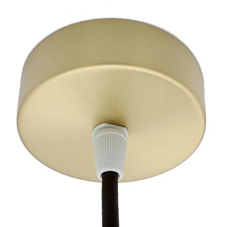 Anschlussdose Gold gebürstet Metall im Set mit Zubehör ø 80x25mm Verteilerbaldachin Aufputzdose Verteilerdose mit Zugentlastung Decken-Baldachin für Pendel-Lampen und Hänge-Leuchten Messing matt