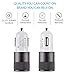 iCASEIT Car Charger 4.8A 24W USB 2 Port Quick Charge for iPhone 7 7s Plus 6 6s Plus 5s iPad Pro Mini Galaxy S7 S6 Edge S5 S4 Huawei HTC & more with 5V input - GRAY