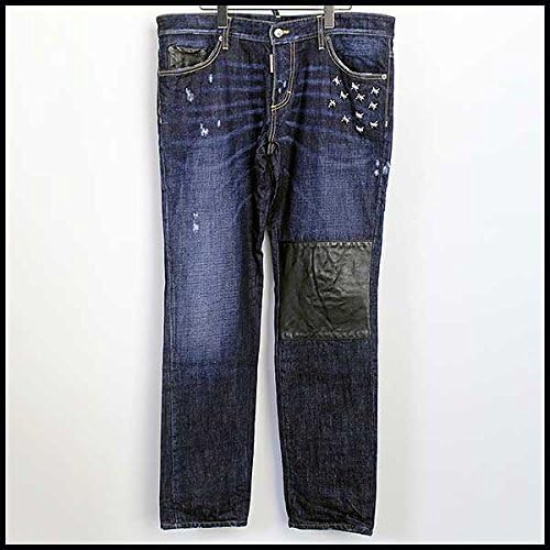 Amazon ディースクエアード Dsquared2 14awレザー切替コイルスタッズデニム インディゴ 52 中古 ジーンズ 通販
