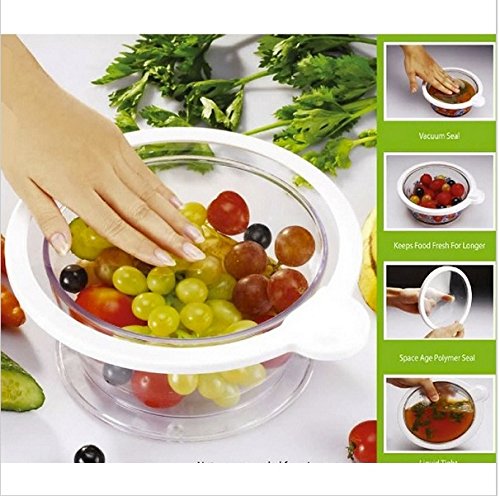 Smart Lidz Food Lids Fruit Cling Film Plastic 4 Pc Sealer Vacuum Sealer Lids New in the Box