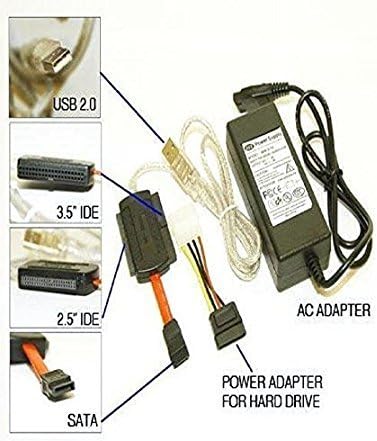Ophion USB 2.0 TO SATA/IDE 2.5/3.5/5.25-INCH Hard Disk Drive With Power Supply Supports