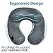 Metene Travel Pillow for Airplanes,Inflatable Neck & Head Support Pillow with Soft Washable Cover and Portable Carrying Bag, Best Gift for Flight,Car Travel (Gray)
