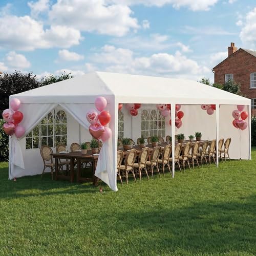 Photo 1 of HOTEEL 10x30 Party Tent Outdoor Canopy Tents for Parties with 8 Removable Sidewalls, Carpas para Fiestas Waterproof for Gazebo Large Backyard Shelter Patio Wedding Events BBQ (Valentine's Day)