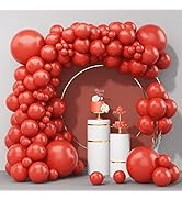 100Pcs Red Balloons, Red Balloon Garland Arch Kit 18/12/10/5 Inch Retro Red Latex Balloon Differe...