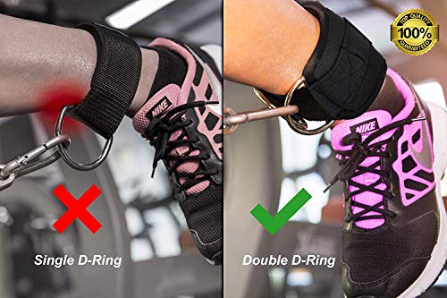 Zrova Ankle Straps for Cable Machines, Adjustable Ankle Straps for Legs Workout (Black) - Thumbnail 5