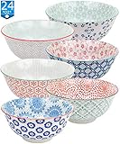 Astoria Premium Porcelain Bowls Set - Great Cereal Bowls, Salad, Rice, Pasta or Soup Bowls - 24 Ounce Large Capacity - Microwavable Ceramic Bowls - Heat and Cold Resistant Porcelain