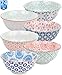 Gulee 24 Ounce Premium Porcelain Bowls Set - Great for Cereal, Soup, Salad, Rice or Pasta - 6 Vibrant Designs - Large Capacity - Heat and Cold Resistant Ceramic - Dishwasher and Microwave Safe