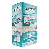 200 Ct - Germ-X Antibacterial Hand Sanitizing Wipes - Premium Brand with Moisturizing Vitamin E - 200 Individually Wrapped Travel Packets - Large 6