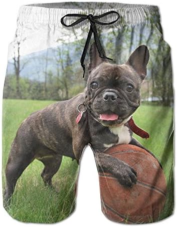French Bulldog Men's Fashion Board Shorts Ultra Quick Dry Lightweight No Mesh Lining