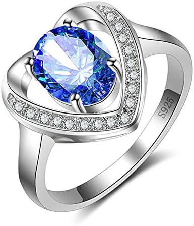 Jemmin Fashion Sparkling CZ Diamond Women Rings Best Gift Jewelry (Dark blue) (8)