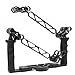 CamDive Universal full aluminium underwater video stabilizer tray for any housing with ¼”-20 threaded holes (Underwater stabilizer, 2 x 8” Double one inch ball arm, 4 x 1” Ball clamp)