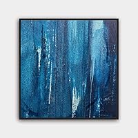 Framed Canvas Wall Art Abstract Color Painting Canvas Prints Home Artwork Decoration for Living Room,Bedroom - 16x16 inches