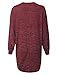 JJ Perfection Women's Marled 3/4 Sleeve High Low Oversized Crewneck Sweater