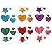255 pcs Glitter Foam Stickers, Self-Adhesive Stars & Heart Shapes Glitter Sticker Children Kid's Arts Craft Supplies Greeting Cards Home Decoration