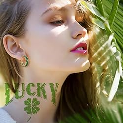 GLOQUAT CZ Gold Green Hoop Earrings 14K Gold Plated