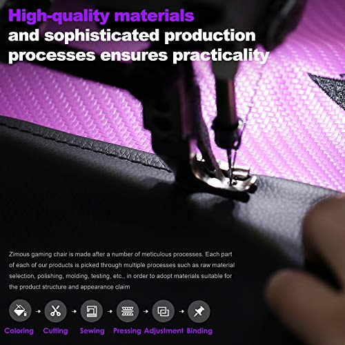 Zimous Gaming Chair with Massage Lumbar Support Ergonomic Compeuter