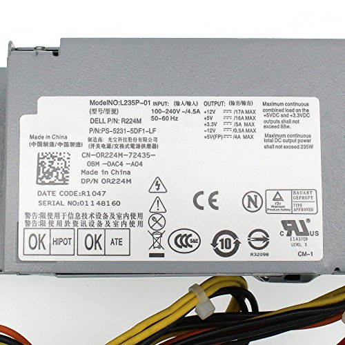 YEECHUN-235W-FR610-PW116-RM112-67T67-WU136-R224M-Power-Supply-for-Dell-Optiplex-760-960-780-580-Small-Form-Factor-SFF-System-Models-Number-H235P-00-L235P-01-L235P-00-H235E-00-F235E-00-L235ES-00