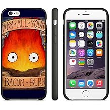 Studio Ghilbi Illustration CALCIFER Case Cover Your iPhone 6 Case and iPhone 6S Case ( Black Hard Plastic )