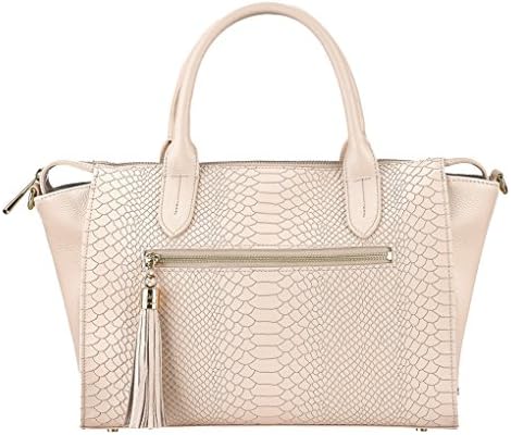 GiGi New York Grace Satchel in Almond Python embossed leather