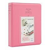 Woodmin [Instax Mini Photo Album] 64 Pockets Polaroid Photo Album for 3 inch Pictures by Fujifilm Instax Mini 8 8+ Mini 9, Snap, Zip, Z2300, Bank Card (Deep Pink)