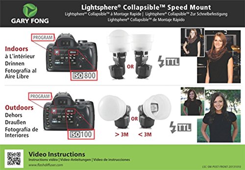 Gary Fong Collapsible Speed Mount Light Sphere (White) Nikon Speedlite SB-500 AF Speedlight,SB-910 AF,SB-700 AF,SB-R200,SB-300 AF + Lambency Orange Flash Diffuser Cover