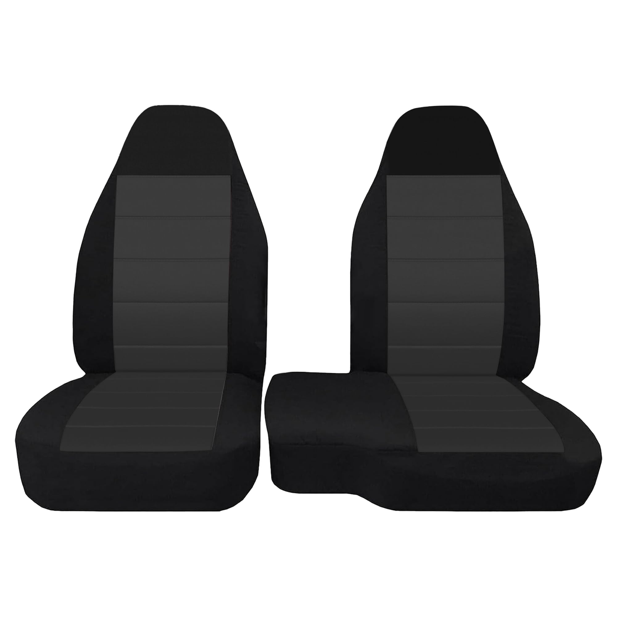 Photo 1 of EDIETH 2Pcs Front 60/40 Cloth High Back Bench Seat Cover Compatible with Ford Ranger XLT 2004 2005 2006 2007 2008 2009 2010 2011 2012-Without Console Cover-Black