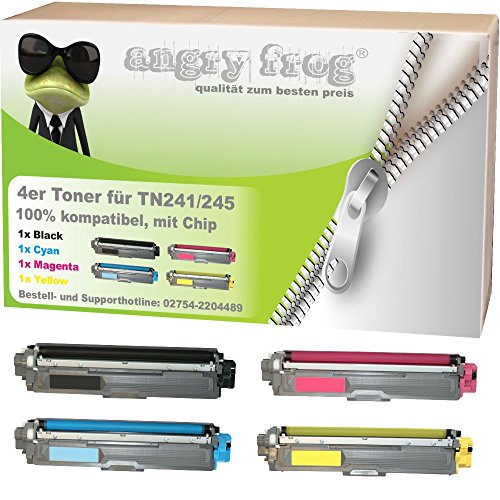 Toner Set für Brother TN-241/245 Schwarz+ 3 Farben - Bk 2.500 Seiten,color je 2.200 Seiten, kompatibel