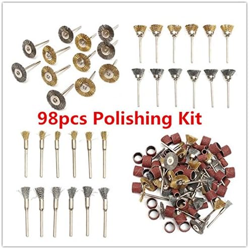 98pcs Wire Wheel Brush Sand Drum Polishing kit for Rotary Tool
